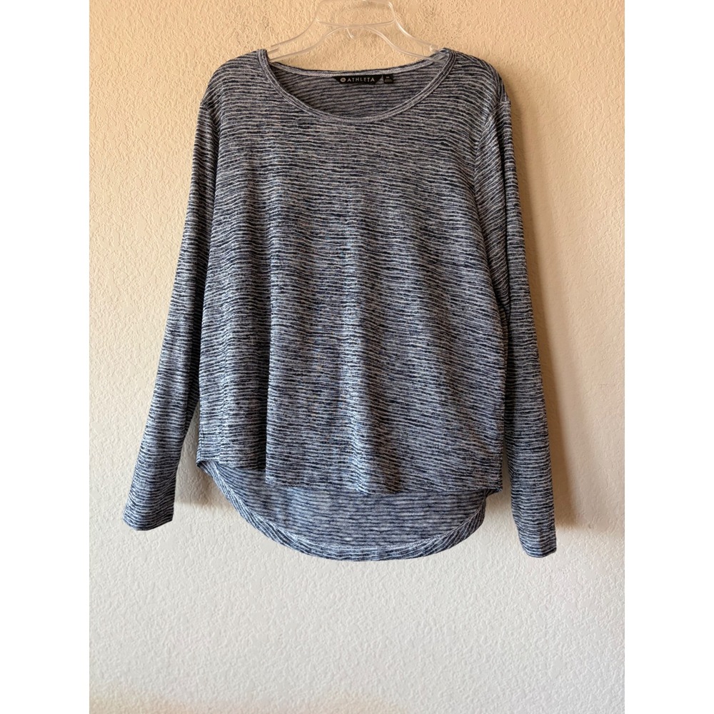 Athleta Essence Long Sleeve Top Navy Space Dye Open Back S/79605 Size M